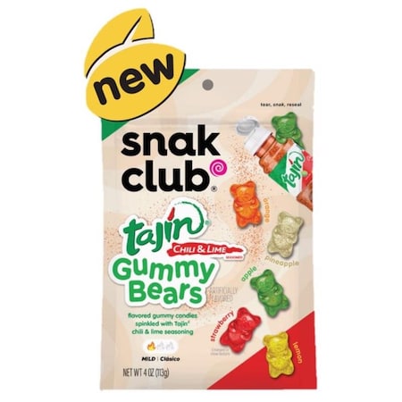 Snak Club Snak Club Tajin Chili and Lime Gummi Candy 4 oz Bagged 1721906